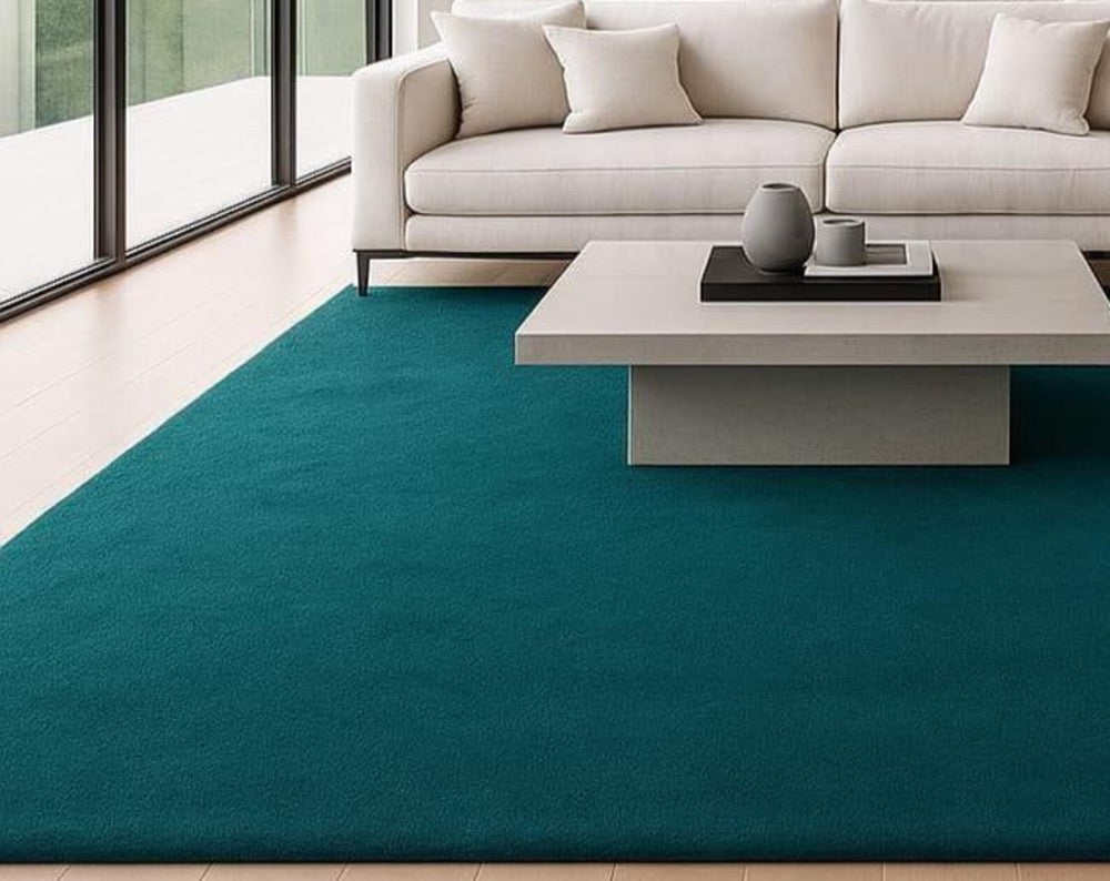 Teal Area Rug: Modern Minimalist Scandinavian Decor