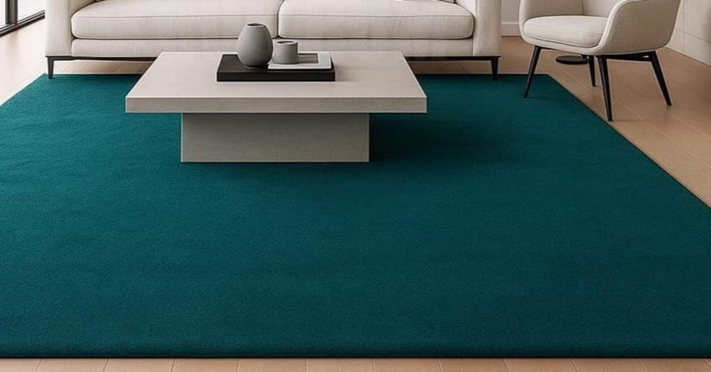 Teal Area Rug: Modern Minimalist Scandinavian Decor