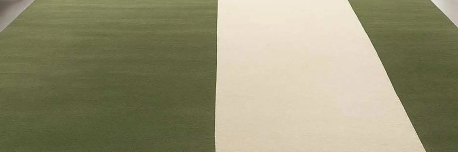 Modern Green and Beige Area Rug: Minimalist Two-Tone Floor Decor